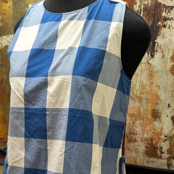 LOFT Blue and White Checkered Blouse - Picture 2 of 7